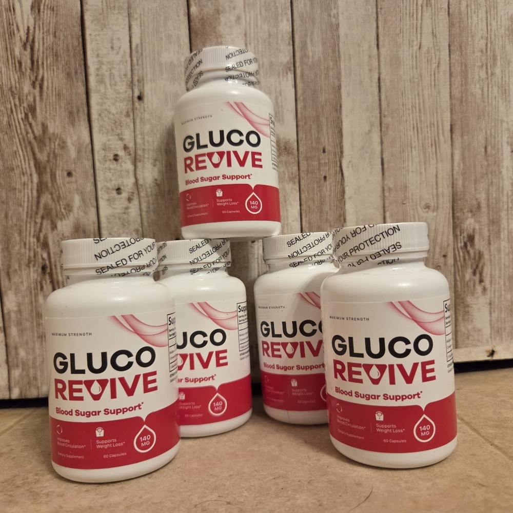 Lot of 5 Bottles of  Gluco Revive Blood Sugar Support